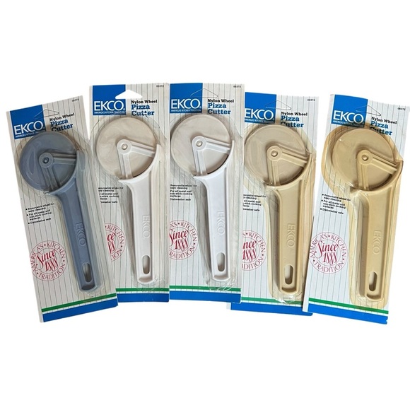 EKCO NYLON Pizza Cutters 2-5/8" Diameter Blade Lot Of 5 Vintage 1986 Retro NEW - Picture 1 of 11